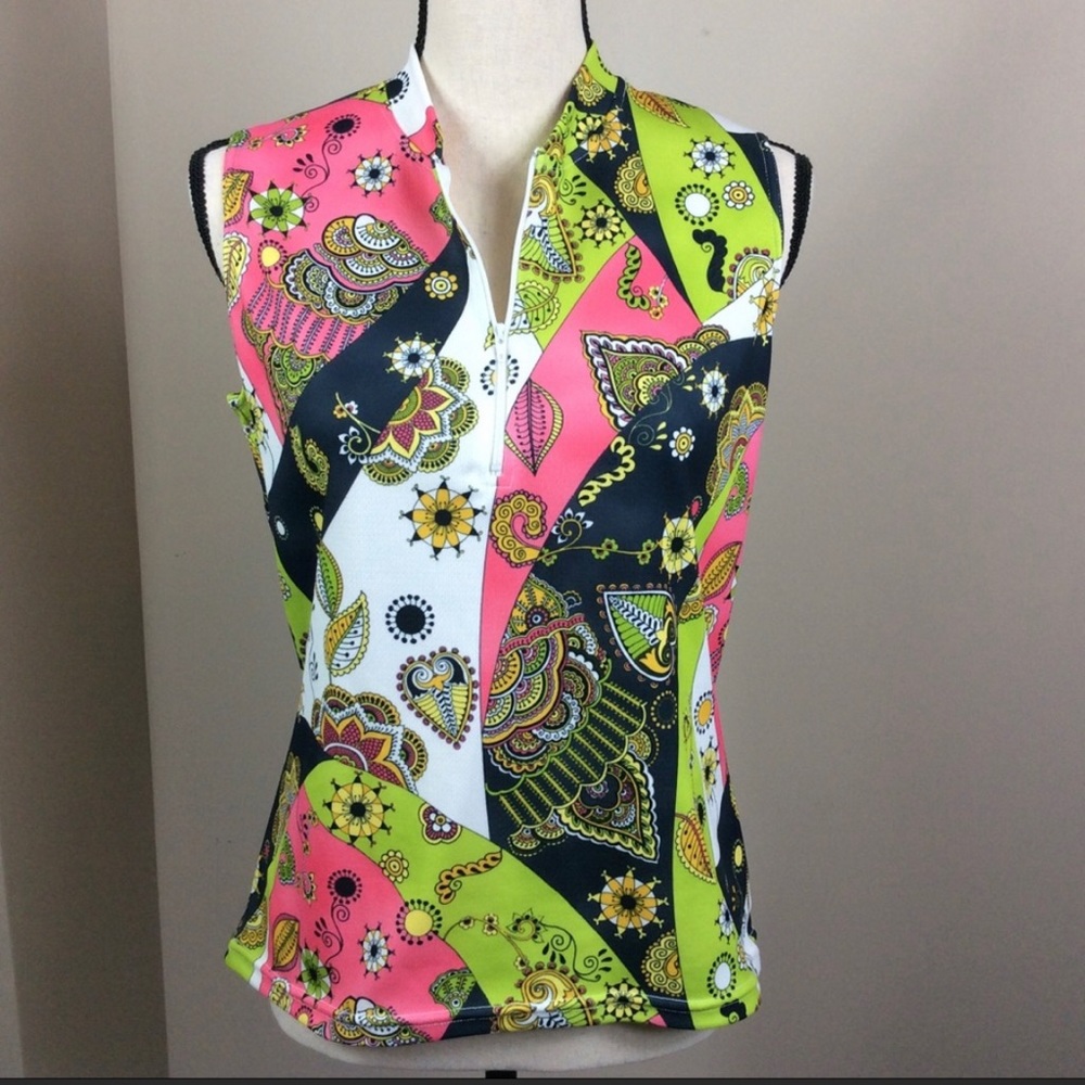 Canari  Multi Color 3 Pouch Cycling Jersey Sz M